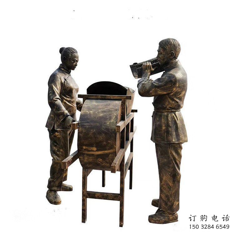 現代農耕雕塑廠家 大型公園擺件  創意農耕雕塑廠