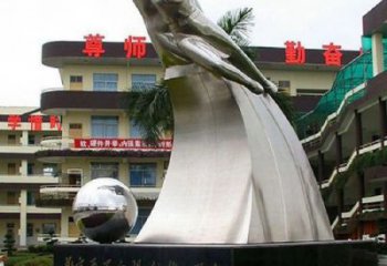 烤漆飛躍雕塑廠家 體育小品  創意不銹鋼飛躍雕塑