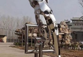 創(chuàng)意飛躍雕塑廠家  校園小品  大型不銹鋼飛躍雕塑