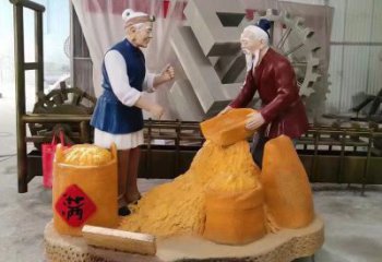 彩繪農耕雕塑廠家  公園小品 農村農耕雕塑廠