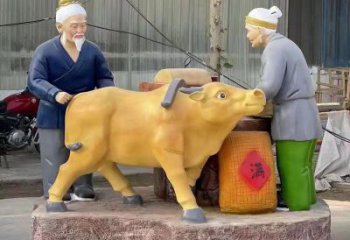 仿古農耕雕塑廠家 草地小品 房地產農耕雕塑擺件