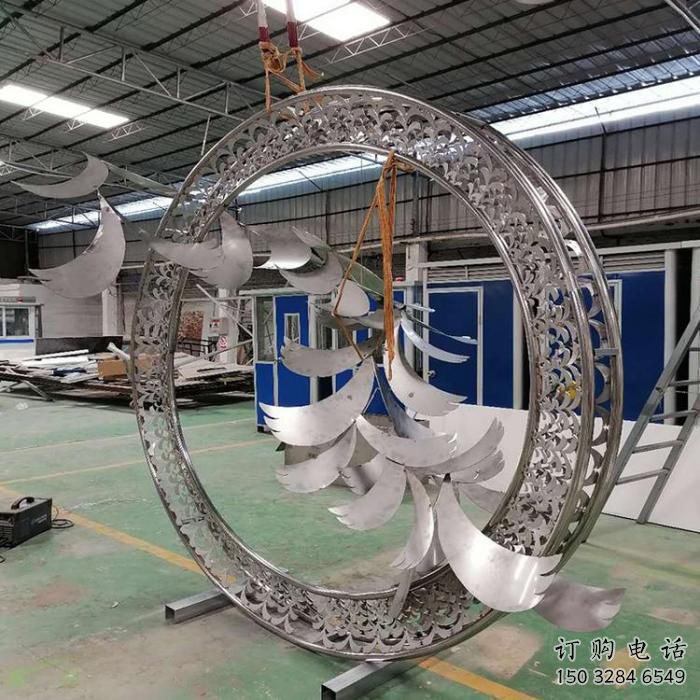 鏡面群鳥雕塑廠家 大型擺件 現(xiàn)代不銹鋼群鳥雕塑廠