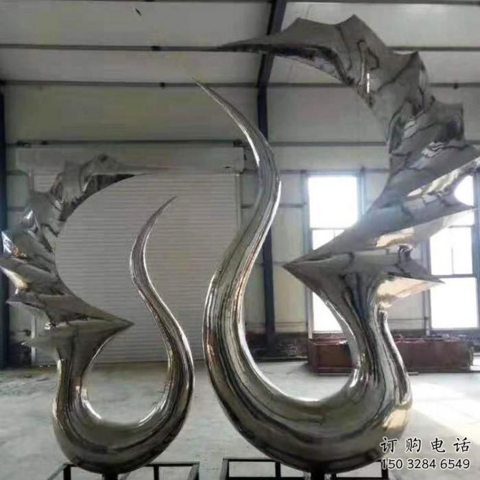 抽象家禽雕塑廠家 啞光小品  戶外現代不銹鋼家禽雕塑