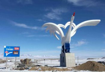 幾何家禽雕塑廠家 幼兒園小品  烤漆不銹鋼家禽雕塑擺件