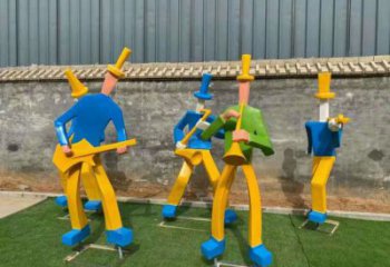 切面烤漆音樂人雕塑擺件