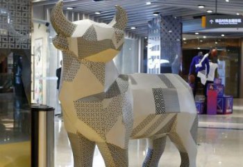 鏤空牛雕塑 動物不銹鋼雕塑