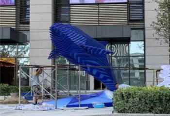 酒店不銹鋼魚烤漆雕塑