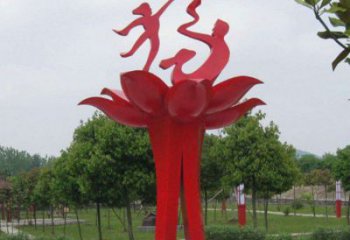 一家人雕塑廠家 不銹鋼吉祥人物雕塑主題