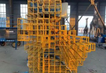 鏤空魔方雕塑廠家 現代不銹鋼雕塑制造商