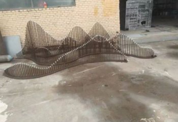 假山雕塑廠家，拉絲工藝，不銹鋼拉絲假山雕塑