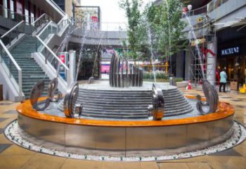 噴泉雕塑廠家，魚噴水噴泉雕塑，不銹鋼水景魚噴泉雕塑