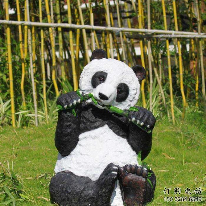 店門口熊貓雕塑供應 創意動漫雕塑 仿真雕塑擺件