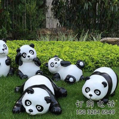 公園熊貓雕塑供應(yīng) 酒店門口雕塑 彩繪雕塑擺件