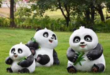 創意熊貓雕塑制作 步行街店門口雕塑 影視劇小品雕塑