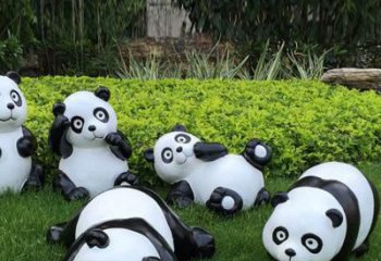 公園熊貓雕塑供應(yīng) 酒店門口雕塑 彩繪雕塑擺件