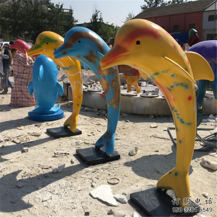 商業(yè)街海豚雕塑承接 售樓處學校雕塑 海洋雕塑擺件