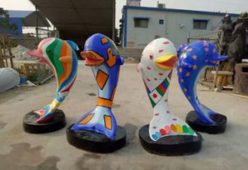 廣場海豚雕塑定做 公園仿真雕塑 抽象擺件