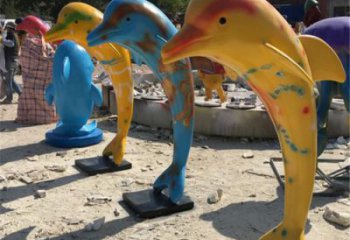 商業街海豚雕塑承接 售樓處學校雕塑 海洋雕塑擺件