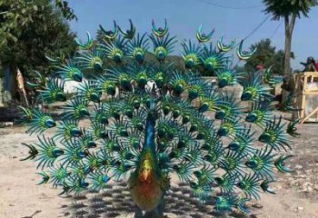 預定城市孔雀雕塑 風景區彩繪雕塑 抽象擺件