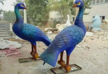 預(yù)用公園孔雀雕塑 酒店門口雕塑 彩繪擺件