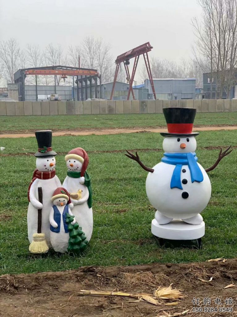 門口圣誕雪人雕塑 售樓處不銹鋼卡通雕塑 彩繪小品