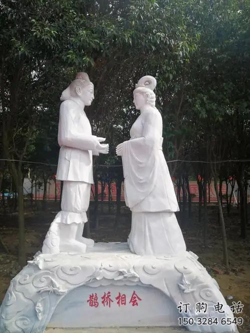 大型牛郎織女雕塑廠家 不銹鋼神話雕塑 仿真擺件
