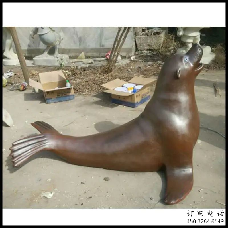 創(chuàng)意海豹雕塑制造商 步行街店門口雕塑 影視劇小品
