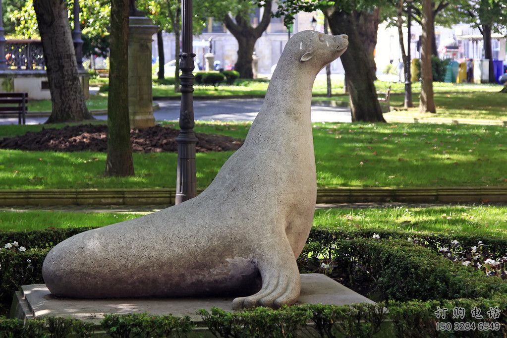 風景區海豹雕塑廠家 售樓處廣場雕塑 仿古擺件