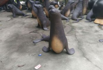 鏤空海豹雕塑定制 廣場近代雕塑 門口小品