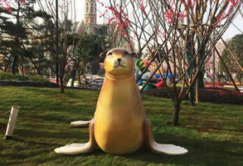 生產售樓處海豹雕塑 商業街仿真雕塑 海洋生物擺件