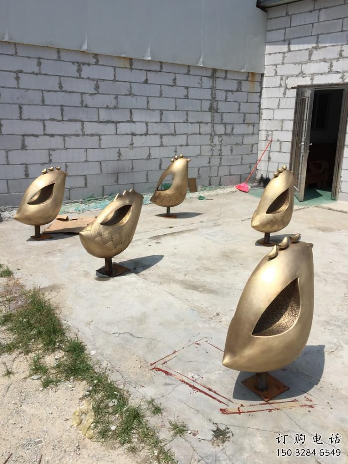 浙江室內(nèi)鳥類雕塑，景觀題材，鍍銅工藝