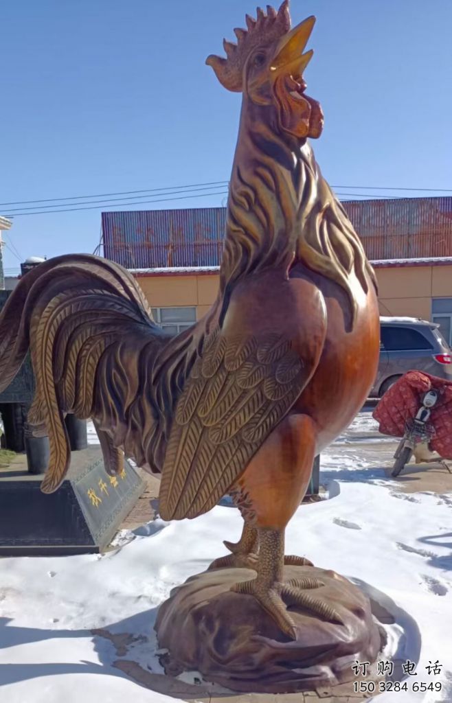 甘肅廣場小雞雕塑，動物擺件，仿古工藝