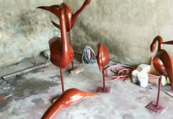 湖北庭院鳥類雕塑，現代小品，彩繪工藝
