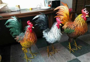 新疆室內(nèi)小雞雕塑，動(dòng)物小品，鐵藝工藝