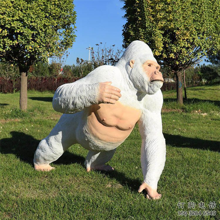 內(nèi)蒙古庭院猩猩雕塑，現(xiàn)代小品，彩繪工藝