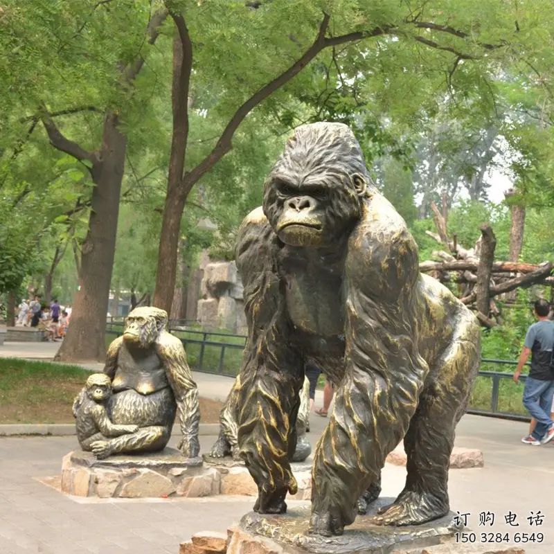 福建校園猩猩雕塑，可愛(ài)題材，噴漆工藝