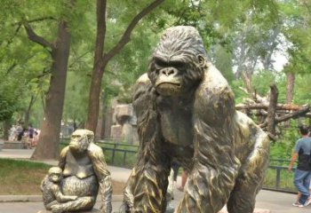 福建校園猩猩雕塑，可愛題材，噴漆工藝