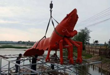 通用公園龍蝦雕塑 酒店門口雕塑 彩繪擺件