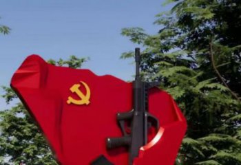 小區(qū)黨徽雕塑制造商，拉絲黨建雕塑，抽象效果