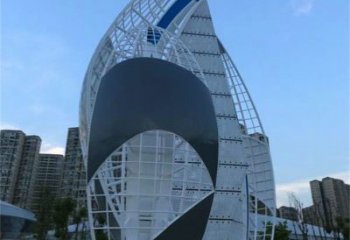 廣場帆船雕塑生產商，抽象水景雕塑，抽象效果