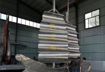 景區帆船雕塑常用，鍍金歐式雕塑，鐵藝材質