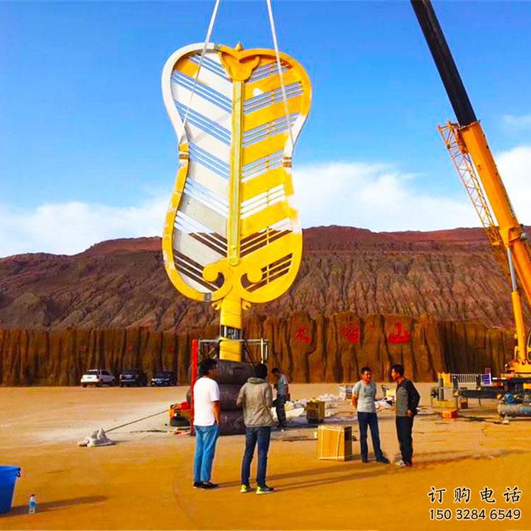 預定步行街扇子雕塑 游樂場景觀雕塑 鑄造扇形雕塑