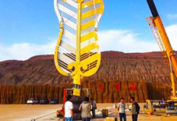 預定步行街扇子雕塑 游樂場景觀雕塑 鑄造扇形雕塑