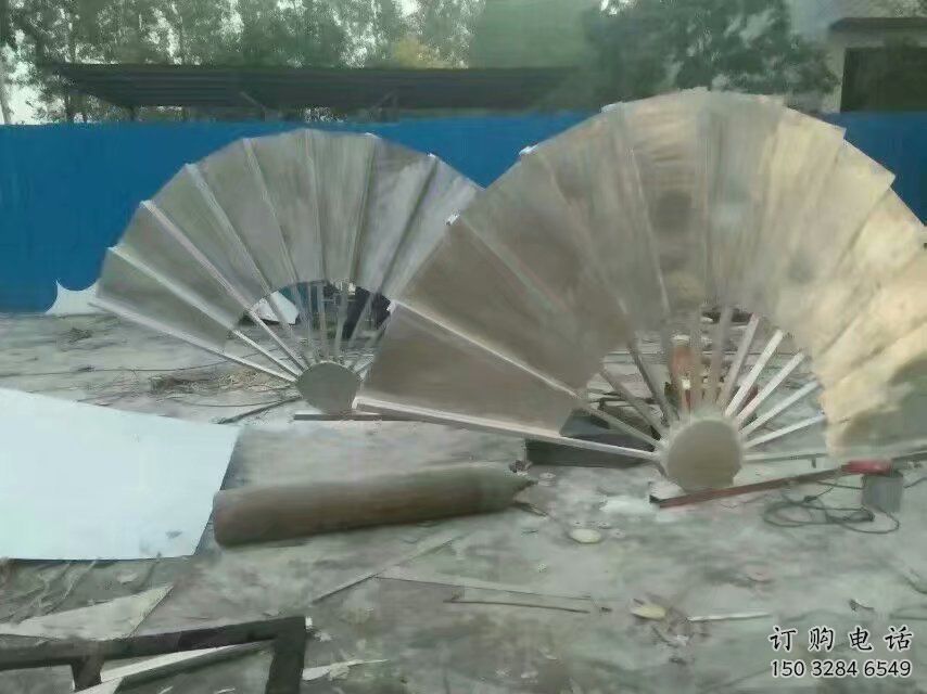 預定抽象扇子雕塑 啞光景觀雕塑 室內扇形雕塑