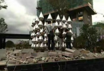 房地產(chǎn)水珠雕塑廠家 剪影淚滴雕塑 鍛造雕塑