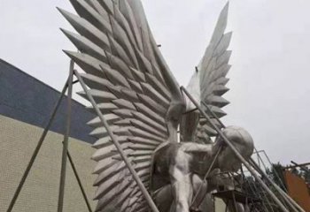 房地產翅膀雕塑廠家，仿古景觀雕塑，噴砂制造
