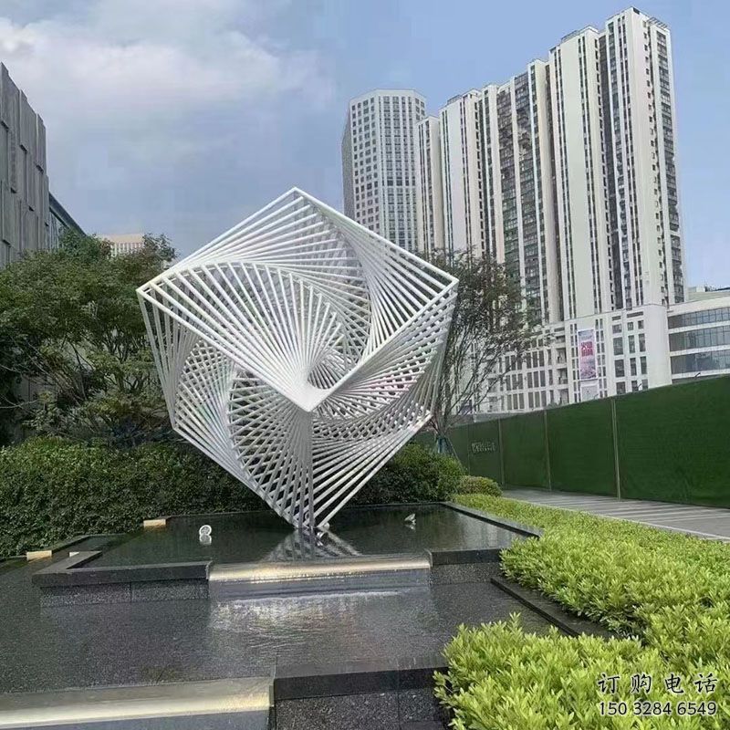 承接烤漆魔方雕塑廠家 鋼管景觀小品 室內雕塑