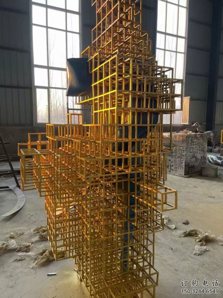 預用鏤空魔方雕塑廠家 噴水園林小品 住宅小區雕塑