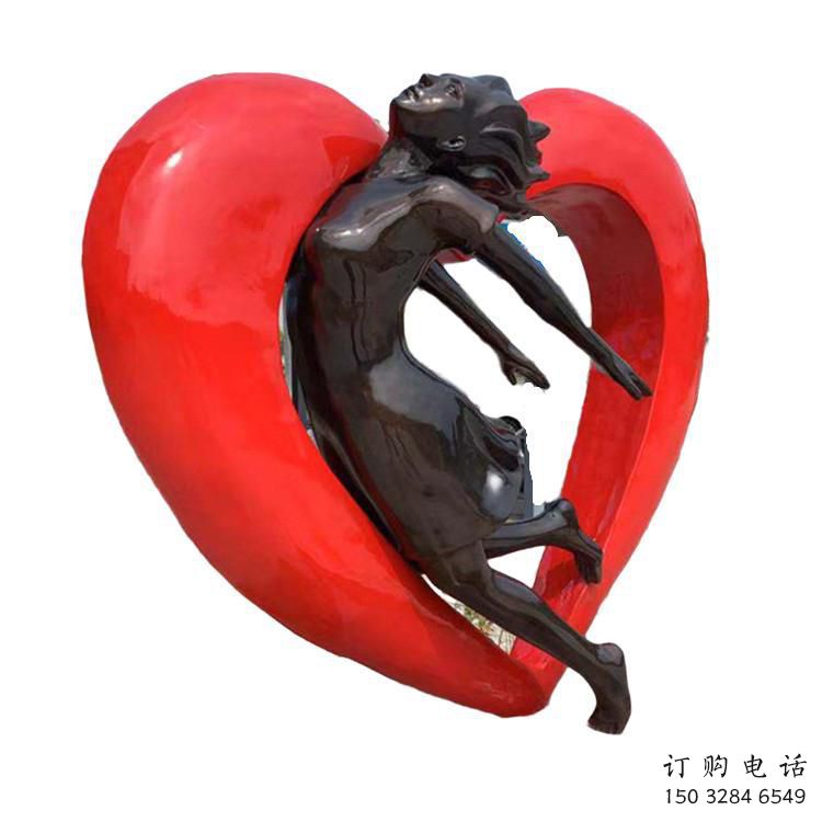 步行街愛心雕塑廠家 游樂場愛情雕塑 鑄造雕塑