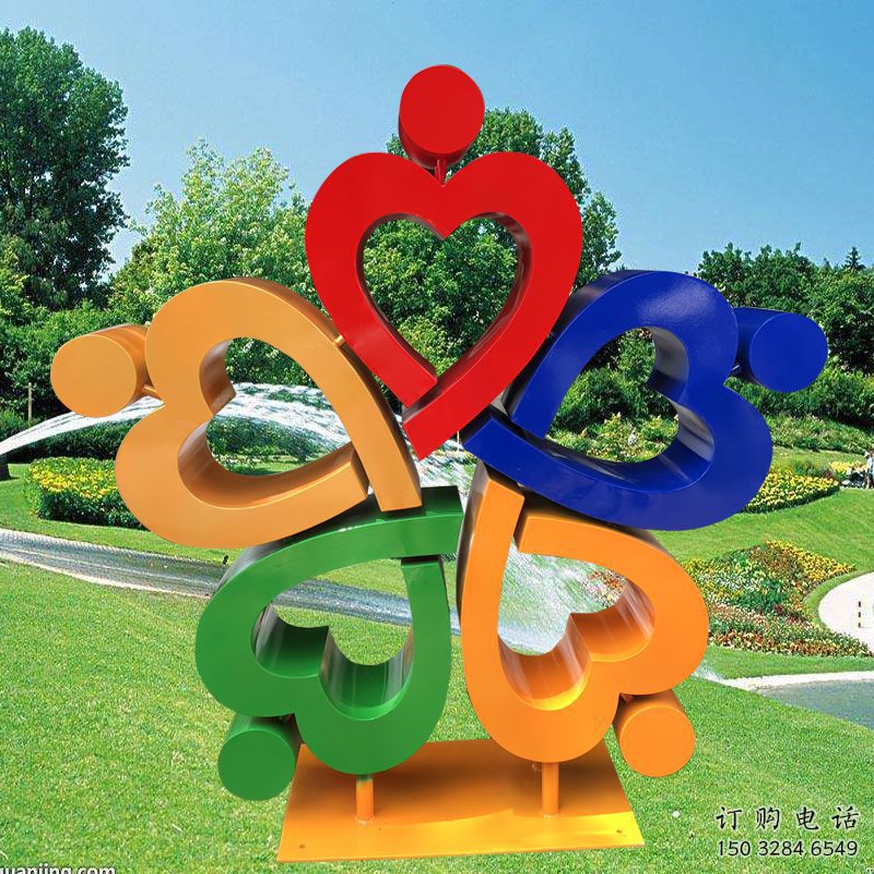 大型愛心雕塑加工廠家 歐式步行街雕塑 彩繪雕塑制作